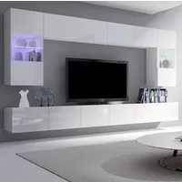 DB-Möbel Sideboard Media-Board Mediawand SET LIBRE "DOMENIGO" Mit LED