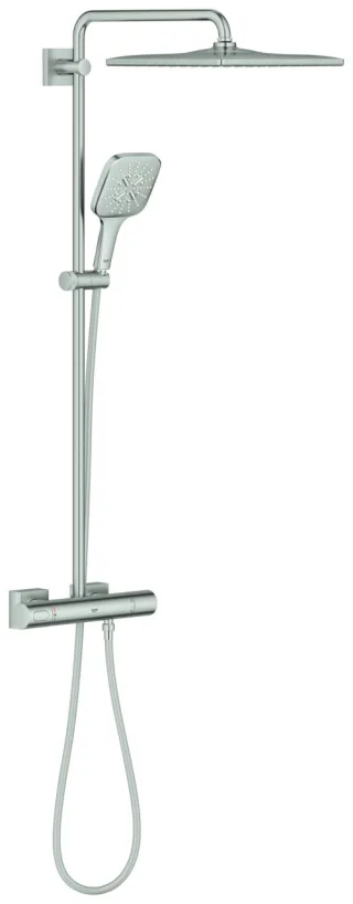 GROHE Duschsystem Rainshower SmartActive 310 Cube 26837 mit THM supersteel, 26837DC0 26837DC0