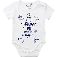 coole-fun-t-shirts Neugeborenen-Geschenkset Papa Du schaffst das - Baby Body Neugeborenes Strampler