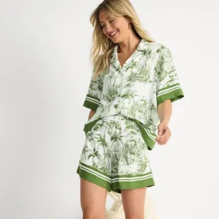 Webshorts mit Foulardprint für Damen, Damen, size: regular, Elfenbein, by Lands' End