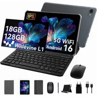 Zenva T80 10,1" (18+128) Android 16 6000 mAh incl. Tastatur, Maus, Stift Tablet (10.5", 128 GB, 5G wifi, Android 16, Gemini AI, PC-Modus)