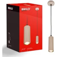 Briloner Leuchten LED Pendelleuchte Hängelampe Höhenverstellbar GU10 Riffle-Optik, ohne Leuchtmittel, Abhängig vom Leuchtmittel, 20x120 cm, Esszimmer, Esstisch, Wohnzimmer
