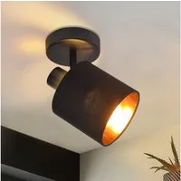 ZMH Deckenstrahler Deckenleuchte Vintage Schwenkbar 350° E14 Wohnzimmer, Augenschutz, ohne Leuchtmittel, Schwenkbar E14 X Schwarz