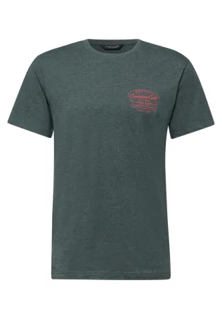 Street One - T-Shirt mit Rundhals und Chestprint grün - Gr. - XXL