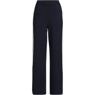 Feinstrick-Jerseyhose mit Streifendetail für Damen, Damen, size: regular, Blau, Polyester/Viskose/Polyester-Mischung, by Lands' End