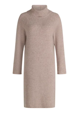 CARTOON - Rollkragen-Strickkleid braun - Gr. - 34