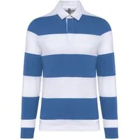 Kariban Langarm-Poloshirt Gestreiftes Polohemd mit langen Ärmeln, Unisex
