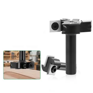 LAVIE 8mm 1/2'' Shank Router Bit 2-Flute 4-FluteT-shaped Panel Raising Cutter Replaceable Blade Woodworking Slotting Tri