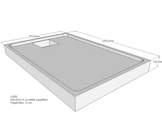Neuesbad Wannenträger für Bette superflach 150x100x3,5 SD22747