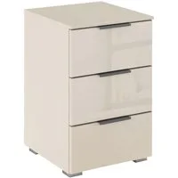 OTTO home Nachtkommode Nachttisch Nachtschrank Nachtkonsole AGORDO mit Glasfront (in zwei Griff-Farben, Breite 40 cm), mit 3 geräumigen Schubladen für viel Stauraum MADE IN GERMANY