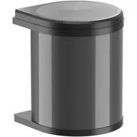 Hailo Einbaumülleimer Hailo Abfallsammler 3515071 MO Swing sg Mono 15 Liter dunkelgrau, für Schrankbreite ab 400 mm mit Drehtür