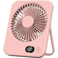Minicloss Mini USB-Ventilator Mini USB-Ventilator, Einstellbar Tragbarer LED Anzeige Fan, Für Büro, Zuhause, Schlafzimmer, Bibliothek