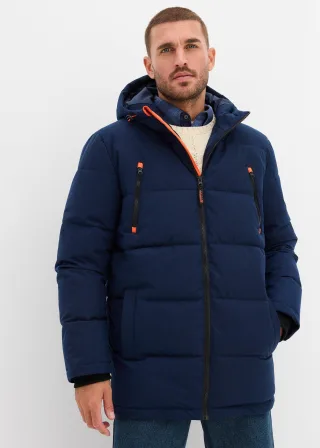 bonprix Wasserabweisende Funktionsjacke, blau, Gr.46, moderne Winterjacke mit Kapuze und folgenden Funktionen: wasserdicht, winddicht, atmungsaktiv und gefüttert