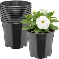 Garronda Blumentopf rund hoch Kunststoff mit Drainagelöchern Pflanztopf für GD-0203 (10 St., 10er Set)