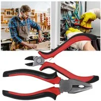 Brüder Mannesmann Werkzeuge Zangenset 2tlg. Zangen-Set, Kombizange 160mm & Seitenschneider 115mm, Stahl, 2tlg.-Set, Werkzeugstahl-Zangen-Set zum präzisen Greifen und Kabelschneiden