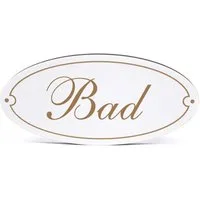 Dekolando Hinweisschild Türschild Oval - Bad - Schild 15 x 7 cm - Schilder Türschilder, (1 St)