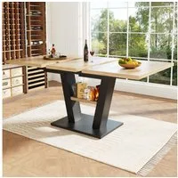 MODFU Esstisch Teleskoptisch,Moderne Esstisch,Ausziehbar,Esszimmer-Set (Esstisch Teleskoptisch aus MDF mit Ausziehfunktion (118-157×70×75cm), eleganter Küchentisch für 6-8 Personen, stabiler Ausziehtisch mit V-förmigen Beinen., 1-St., 118-157×70×75cm