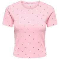 ONLY Kurzarmshirt ONLFENJA LIFE SS AOP TOP JRS NOOS Baumwollmischung, Cropped Fit, Rundhals