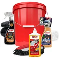 detailmate Sonax GlanzShampoo Waschset #1 mit Wascheimer ca. 16L rot 500ml Auto-Reinigungsmittel (Deluxe, [- Felgenreiniger - Autoshampoo - Detailer)