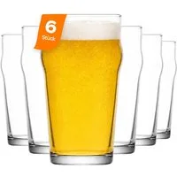 LAV Gläser-Set Noniq Bierglas, 6-tlg., Glas, 6er Set, 570ml, Ideal für Bier, Cider, Softdrinks oder Wasser.