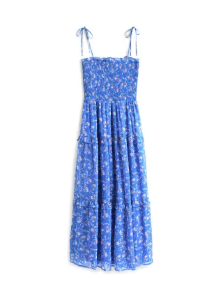 Tommy Jeans - Maxi Chiffon Kleid blau - Gr. - S