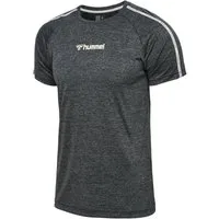hummel T-Shirt hmlDucas (100% Polyester) Kurzarm schwarz/grau Herren