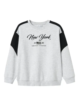 NAME IT - NKMKERA LS RLX SWEAT UNB light grey melange - Gr. - 158/164