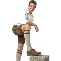Moschen-Bayern Trachtensocken Trachtenstrumpf Herren Trachtenstrümpfe Trachtenkniestrumpf Beige aus weicher Woll-Mischung