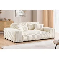 S-Style Möbel 3-Sitzer Sofa Mollis aus Plüschcord mit hohem Sitzkomfort, mit Wellenfederung