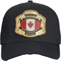 Dsquared2 Baseball Cap Catenacci Fight Basecap Cap Icon Mütze Basebalkappe Unisex mit großem goldfarbenem Wrestling-Emblem