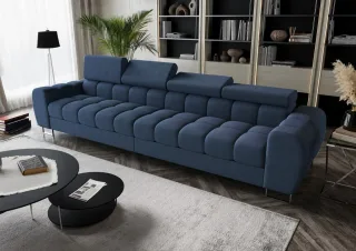 Big Sofa Sofa 4-Sitzer BASTIEN Megasofa in Stoff Moly Dunkelblau