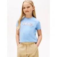 Tommy Hilfiger T-Shirt TOMMY SCRIPT SEQUINS TEE SS für Kinder bis 16 Jahre, mit Pailletten