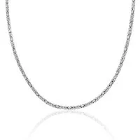 JEWLIX Königskette Rhodinierte Silberkette für Damen und Herren 2,0 mm KK0020-RH