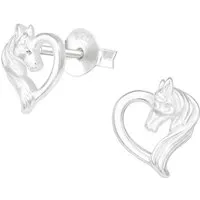 ALEXANDER YORK Paar Ohrstecker HERZ PFERD, 2-tlg., 925 Sterling Silber