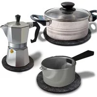 wortek Topfuntersetzer Untersetzer Pfannen Töpfe Teller Gläser Küche Filz, Zubehör für Töpfe, Pfannen, Geschirr, Set, 6-tlg., Set