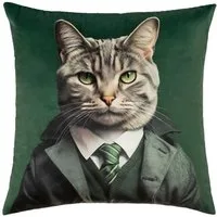 PAD Kissenhülle Kissenhülle Tigrou Katze Grün (45x45cm)