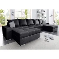 COLLECTION AB Wohnlandschaft Josy XXL U-Form, B: 333 cm, mit 2 Recamieren 77 & 97 cm, Bettfunktion, Bettkasten & 2 Zierkissen, Federkern