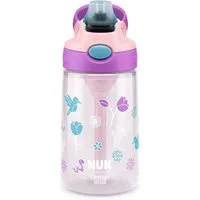 NUK Trinkflasche NUK Contigo Straw Cup 420ml – Strohhalm, Tulpen Motiv, BPA-frei