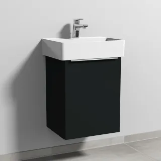 Sanipa 3way Waschtischunterbau zu Duravit Dura Square Waschtisch mit 1 Tür, Vulkan-Matt UP4251V