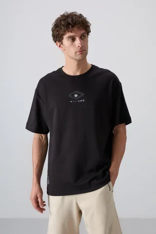 Übergröße Baumwollmix Logo-T-Shirt