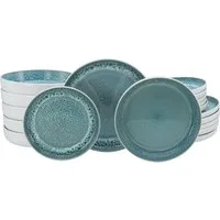 OTTO home Teller-Set modernes Teller Set, Service Novalee (18-tlg), 6 Personen, Steinzeug, hohe Haltbarkeit, spülmaschinen- & mikrowellengeeignet, Reaktivglasur