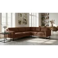 Home affaire Ecksofa Pinto, XXL, 250/290 cm, langer Schenkel, Ottomane, Cord, Chenille, Lederoptik, mit Keder, Metallfüße, Wellenunterfederung