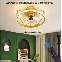 Eurohandisplay LED Pendelleuchte LED Beleuchtung mit Deckenventilator Deckenleuchte mit Fernbedienung, 3345N, Lichtfarbe- und Helligkeit stufenlos einstellbar