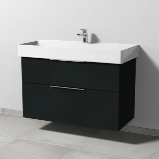 Sanipa 3way Waschtischunterbau zu Duravit Dura Square Waschtisch mit 2 Auszügen, Vulkan-Matt UP4271V