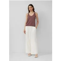 QS Chinos Hose Musselin-Hose mit weitem Bein