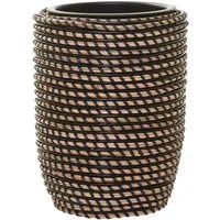 VIVANNO Blumentopf Rattan MACETA Rund - Umbra Geflochten (1 St), 24x32 cm