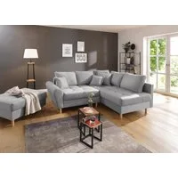 Home affaire Ecksofa Rice L-Form, B: 223 cm - OTTO. Verlässliche Qualität., Set: Sofa & Hocker, 3 Zierkissen, Federkern