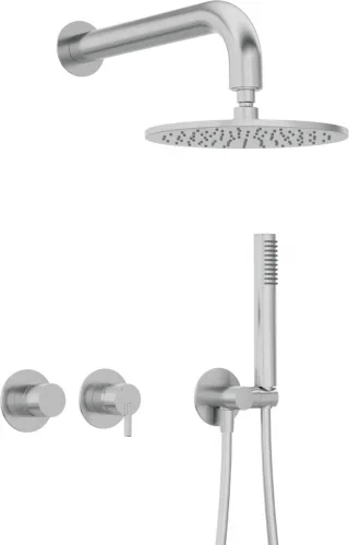 Neuesbad Serie 600 Unterputz Dusch-Set mit verstellbarer Kopfbrause Oberfläche: edelstahl gebürstet NB1NQS_F0YK1