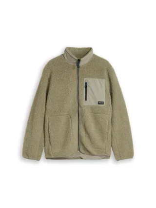 Denim Tom Tailor - Relaxed Fit Teddy Jacke dark sage green - Gr. - M