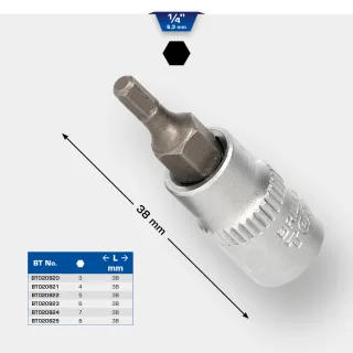 Brilliant Tools 1/4" Innensechskant Bit-Stecknuss - BT020825